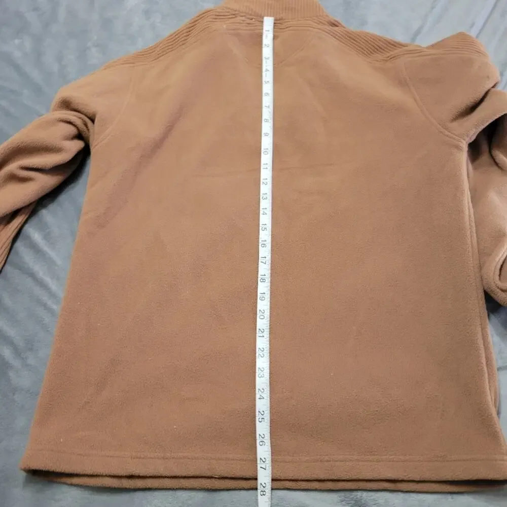 Falls Creek Quarter Zip Sweater Men Medium Brown Collared Polyester Sherpa Style